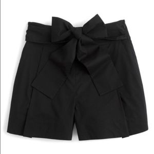 J. Crew Black High-Waist Tie Front Shorts
